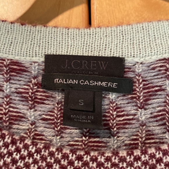 J. Crew Cashmere Diamond Crewneck Sweater small - Picture 3 of 4